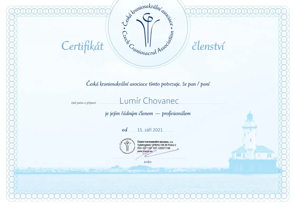 Certifikát ČKA členství